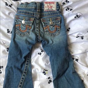 Girls multi color stitch jeans